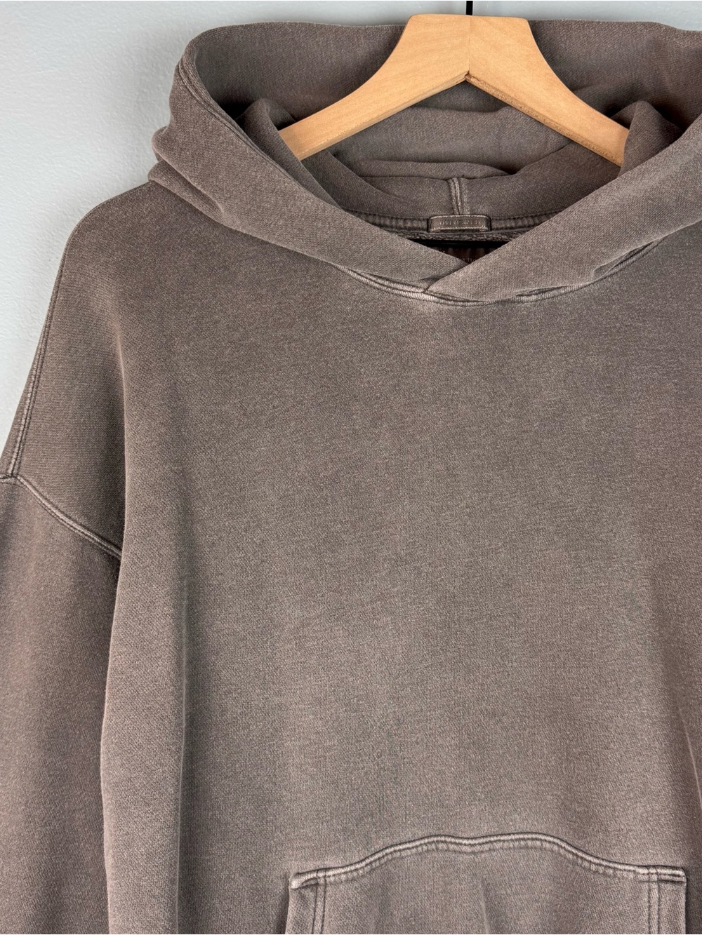 Abercrombie Essential Popover Hoodie Washed Grey Men’s Small Oversized